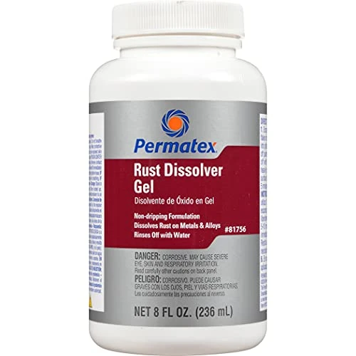 Permatex Rust Dissolver Gel 8 oz Red Easy Rust Removal Formula (81756)