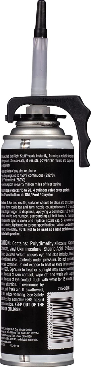 Permatex The Right Stuff 1 Minute Black Gasket Maker 7.5 oz PowerBead Can (85224) — product image 4