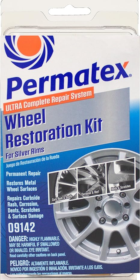 Permatex Wheel Restoration Kit for Silver and Black Metal Repair (09142)