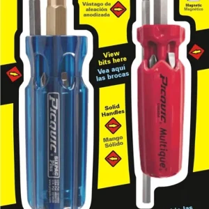 Picquic 88562 Carded Combo Pack with Sixpac Plus, Stubby and Teeny Turner Drivers, Assorted, 3-Piece