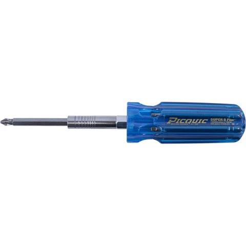 Picquic Carded Hvac 7 Bit Multi Bit Screwdriver Nutdriver, Blue (98883)
