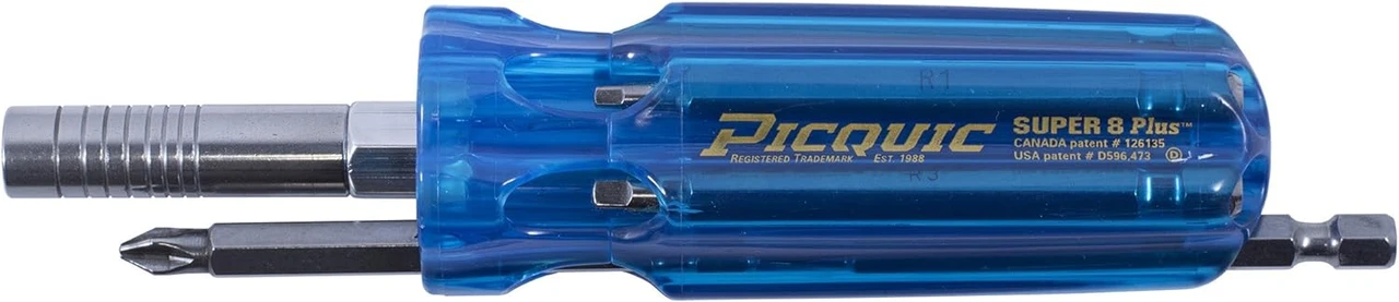Picquic Carded Hvac 7 Bit Multi Bit Screwdriver Nutdriver, Blue (98883) — product image 3