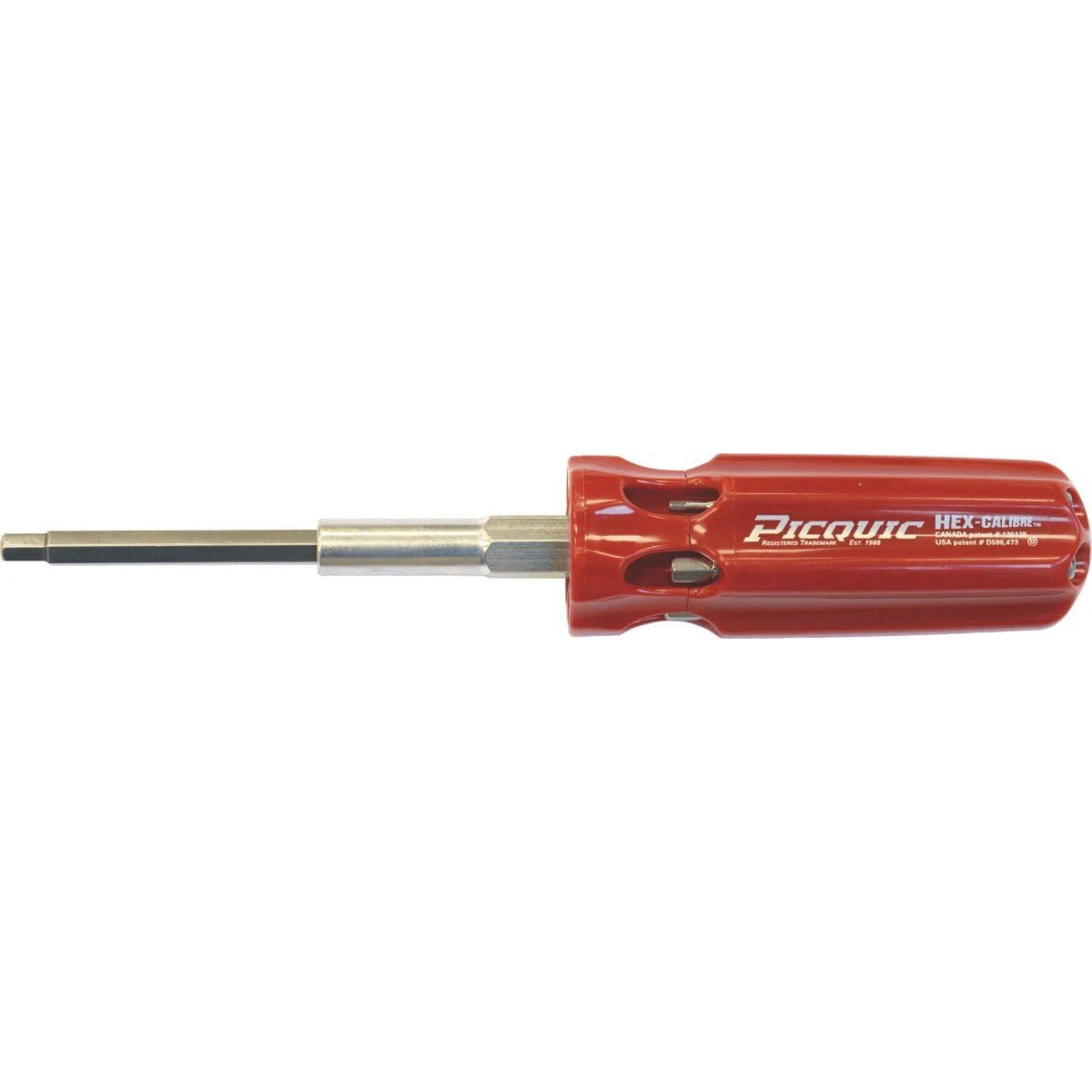 Picquic Hex Calibre Multi-Bit Screwdriver W/Seven Metric Hex-Key Bits,Rd (88153)