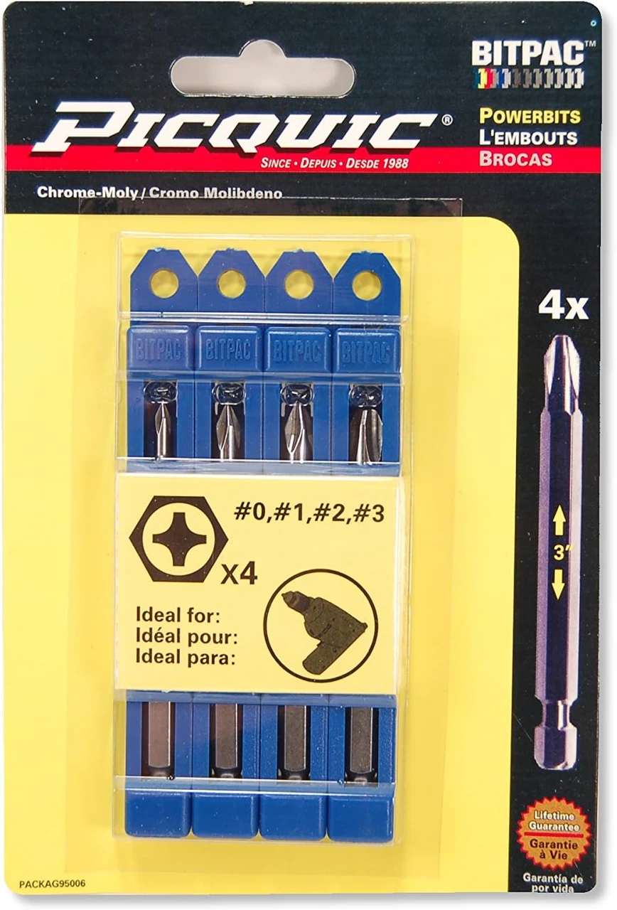 Picquic Phillips Powerbit Set - #0, #1, #2, #3 Bits (95006)