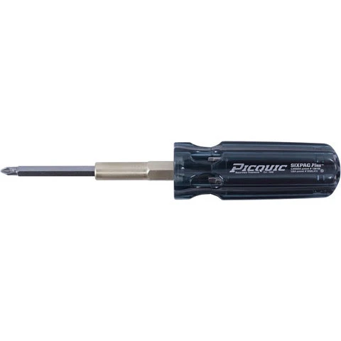 Picquic Sixpac Plus 7 Bit Multi-Bit Screwdriver, Bulk, Black (88101B)