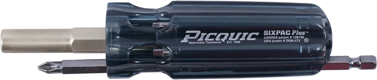 Picquic Sixpac Plus 7 Bit Multi-Bit Screwdriver, Bulk, Black (88101B) — product image 3