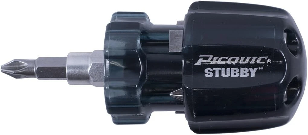 Picquic Stubby 6 Multi Bit Screwdriver, Bulk, Black (91102B)