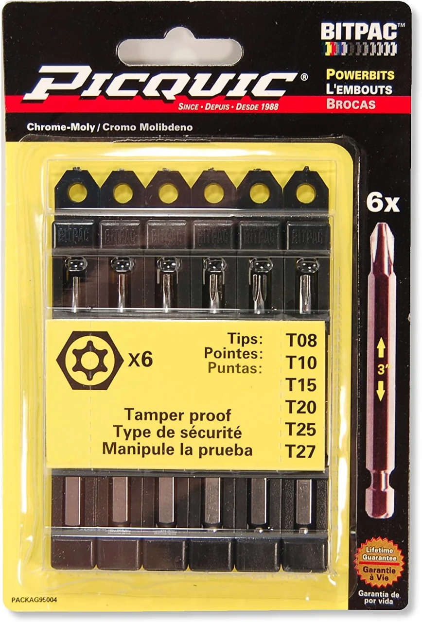 Picquic Torx Security T8, T10, T15, T20, T25, T27 (95004)