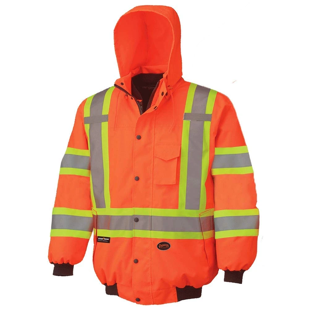 Pioneer Safety Waterproof 7-in-1 Bomber Jacket - Hi-Viz Orange (V1120350U-S)