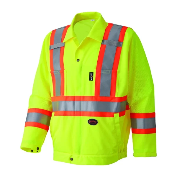 Pioneer Safety Hi-Vis Traffic Safety Jacket Yellow/Green Small (V1070260U-S)