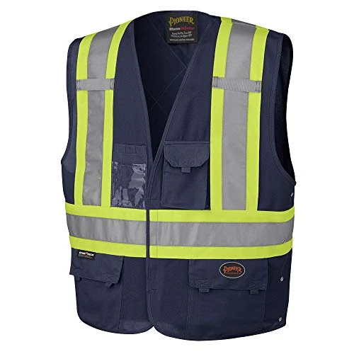 Pioneer Hi-Vis Reflective Safety Vest for Men, Neon, Solid (V1021580U-2/3XL)