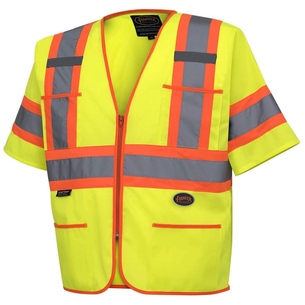 Pioneer Safety High Visibility Tricot Sleeved Safety Vest - 2XL (V1023560U-2XL)