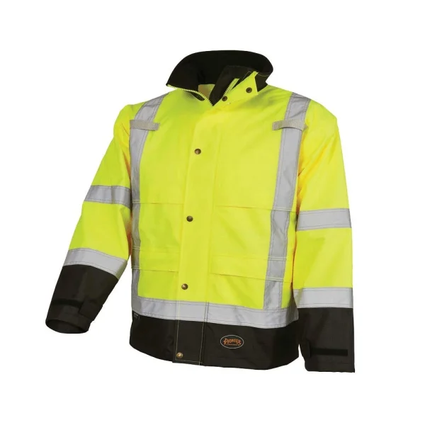 Pioneer Safety Ripstop Rain Gear Safety Jacket, Orange, Yellow/Green (V1200261U-M)
