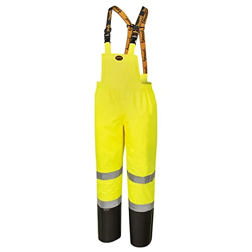 Pioneer Safety Ripstop High Visibility Bib Pant, Yellow/Green (V1200461U-XL)