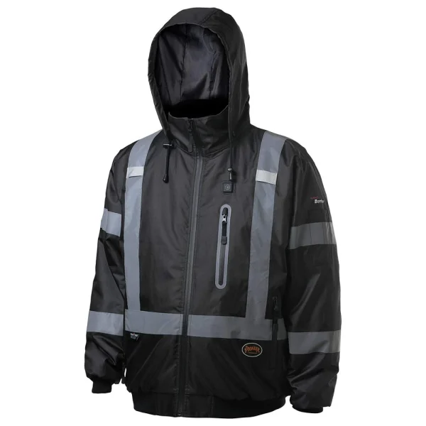 Pioneer Safety Hi-Vis Waterproof Heated Safety Bomber Jacket (V1210170U-2XL)