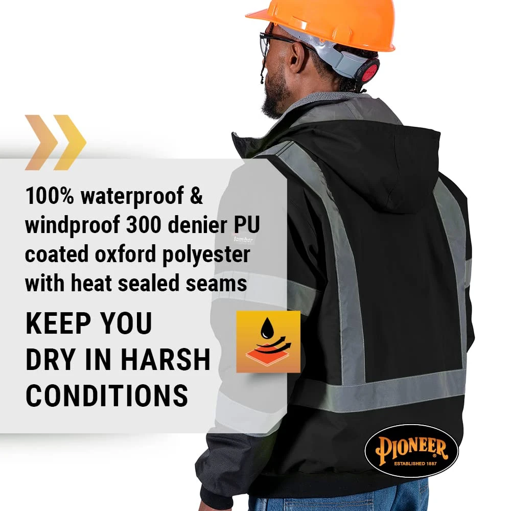 Pioneer Safety Hi-Vis Waterproof Heated Safety Bomber Jacket (V1210170U-2XL) — product image 4