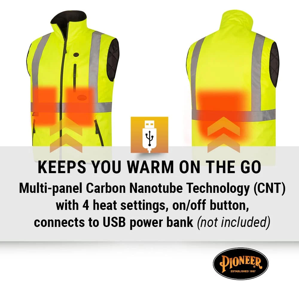 Pioneer Safety Heated Safety Vest - Hi-Vis Yellow and Black (V1210260U-M) — product image 2