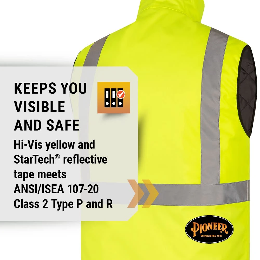 Pioneer Safety Heated Safety Vest - Hi-Vis Yellow & Black (V1210260U-XL) — product image 3