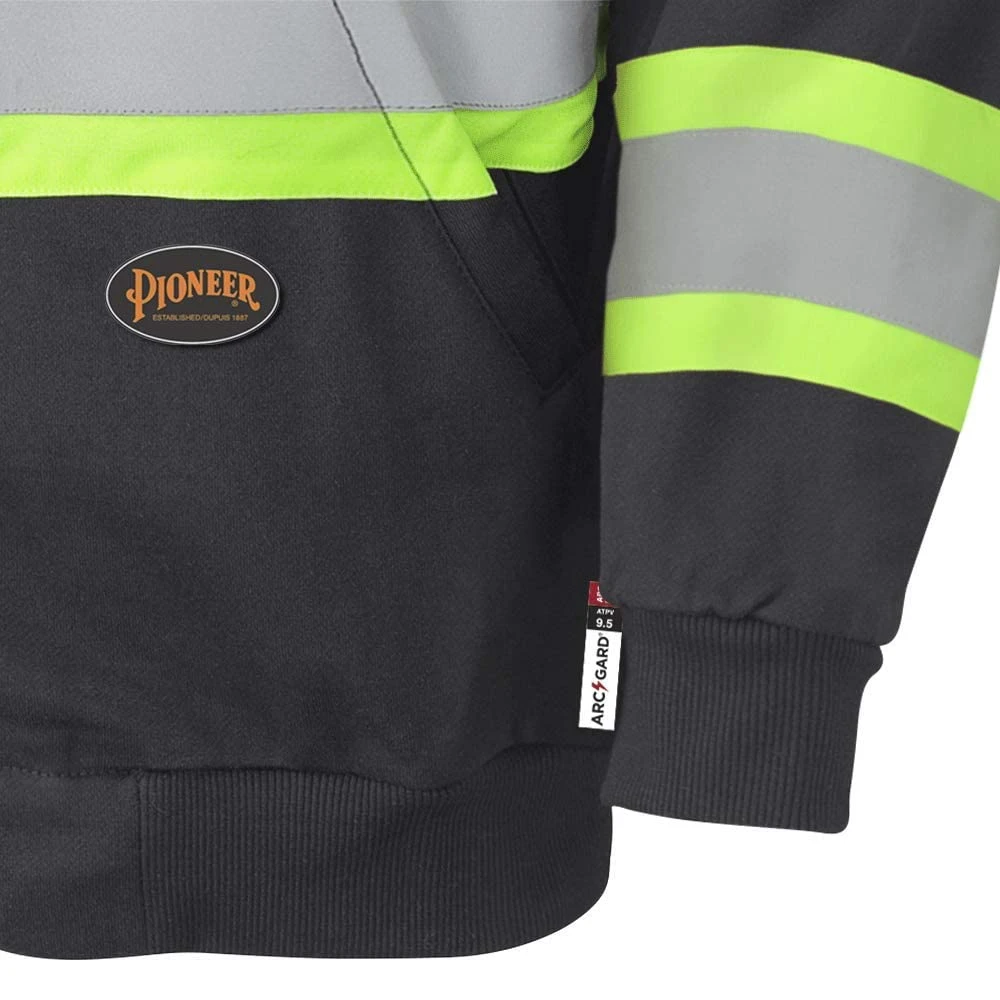 Pioneer High Visibility Safety Hoodie, Cotton, Black, Medium (V2570470U-M) — product image 2