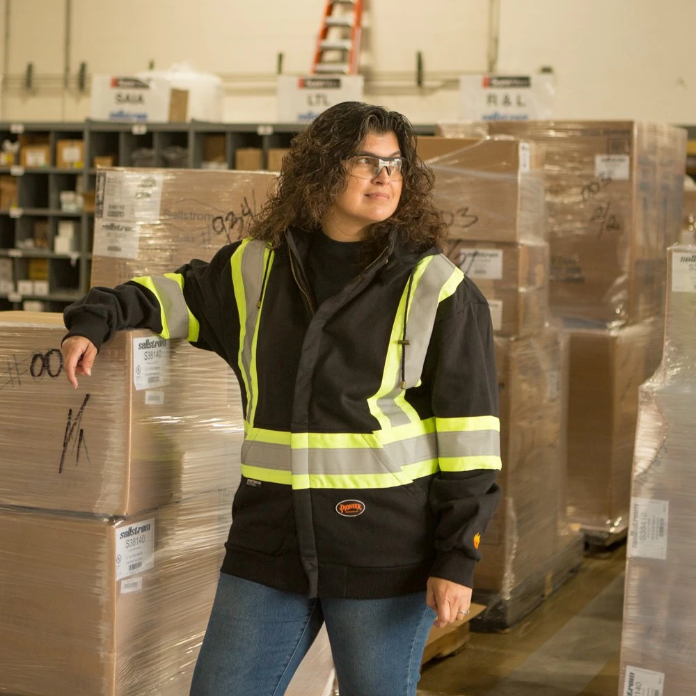 Pioneer High Visibility Safety Hoodie, Cotton, Black, Medium (V2570470U-M) — product image 4
