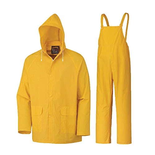 Pioneer Safety Repel Rain Gear Safety Jacket & Bib Pants, Yellow (V3010460U-3XL)