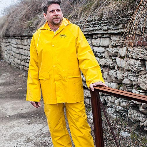 Pioneer Safety Repel Rain Gear Safety Jacket and Bib Pants, Yellow (V3010460U-S) — product image 2