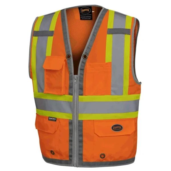 Pioneer Surveyor Mesh Back Vest, Orange, XL (V1010250U-XL)