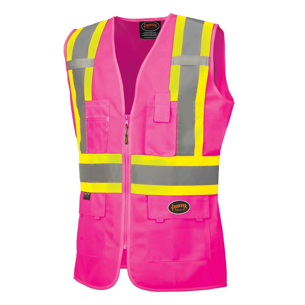 Pioneer Women's Pink Hi-Vis Mesh Back Safety Vest - M (V1021840U-M)