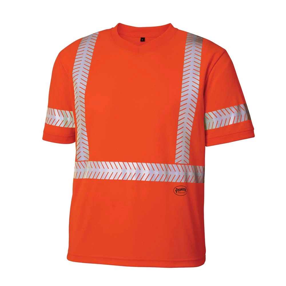 Pioneer Hi Vis Safety T Shirt for Men with Reflective Tape, XL (V1052150U-XL)