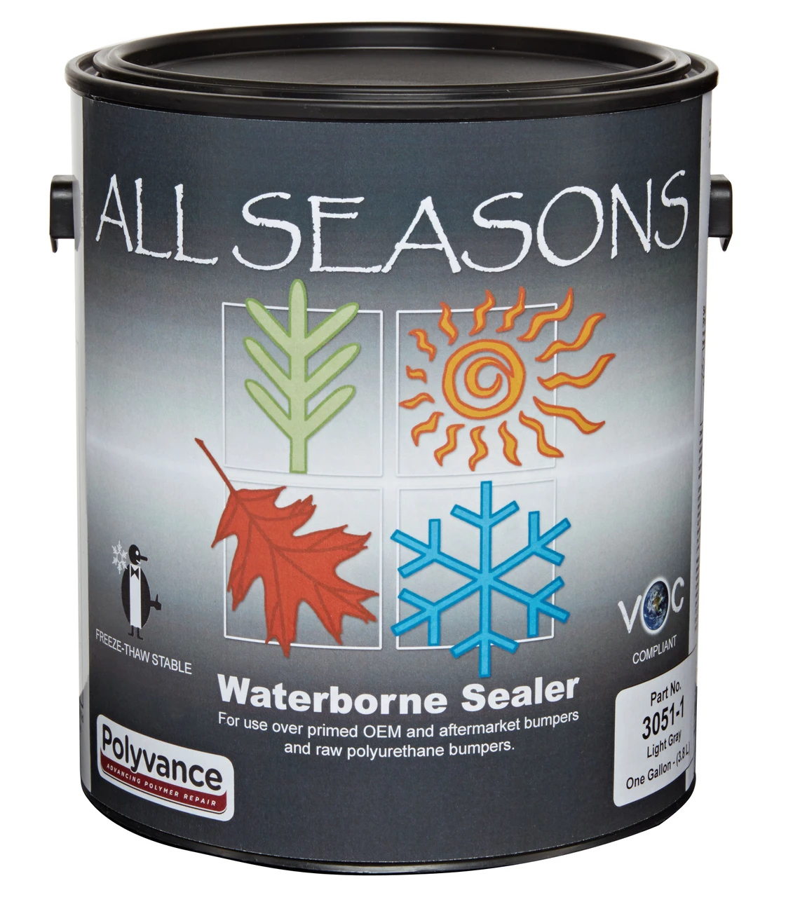 Polyvance All Seasons Waterborne Flexible Bumper Sealer, Light Gray - Gallon (420396)