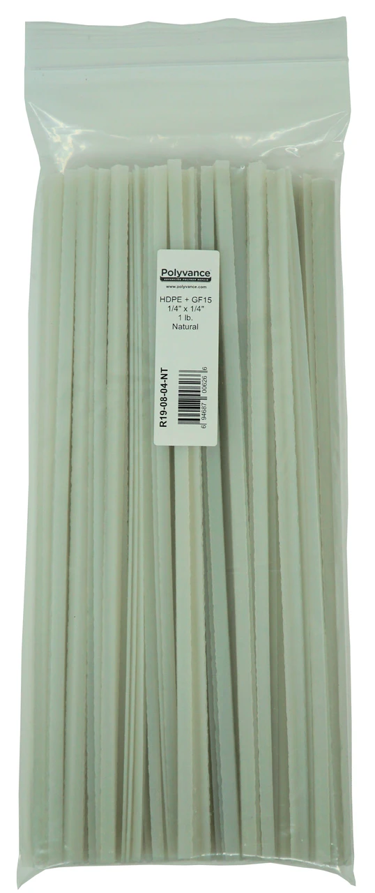 Polyvance Hdpe+Gf15 Corner Rod, 1/4" X 1/4", 1 Lb., Natural (R19-08-04-NT)