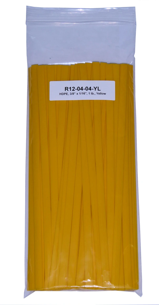 Polyvance High Density Polyethylene (Hdpe), 3/8" X 1/16", 1 Lb., Yellow (R12-04-04-YL)