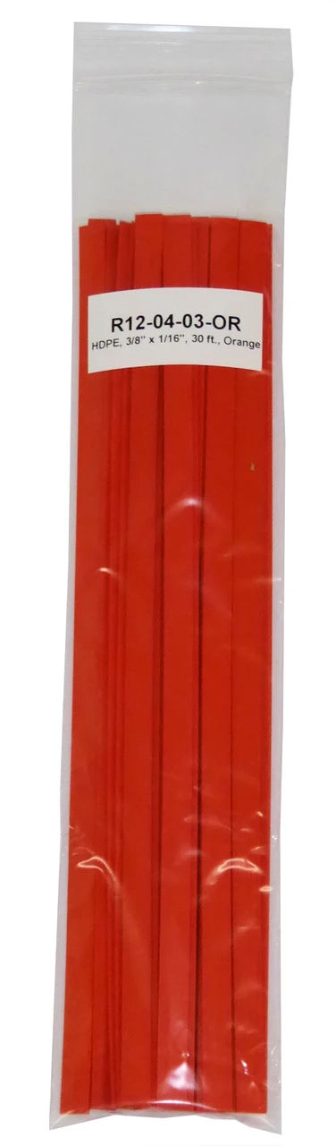 Polyvance High Density Polyethylene (Hdpe), 3/8" X 1/16", 30 Ft., Orange (R12-04-03-OR)