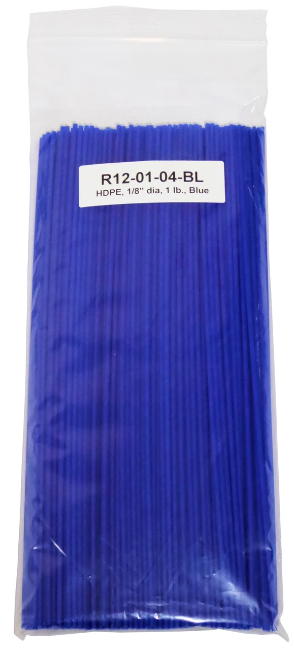 Polyvance High Density Polyethylene (Hdpe) Rod, 1/8" Diameter, 1 Lb., Blue (R12-01-04-BL)