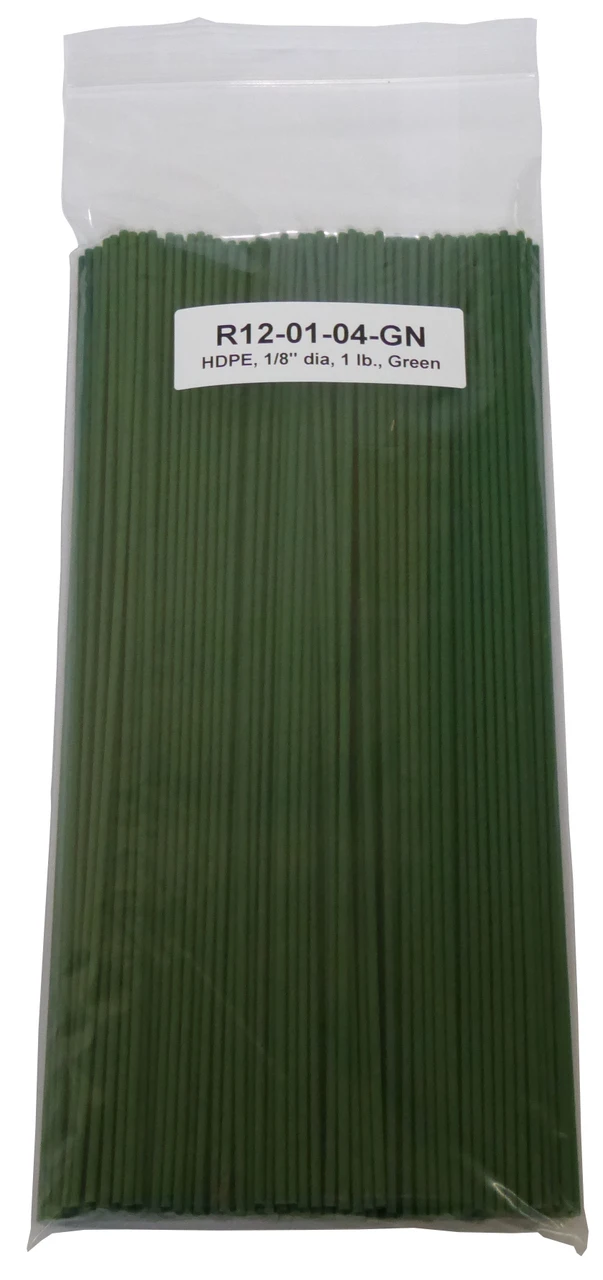 Polyvance High Density Polyethylene (Hdpe) Rod, 1/8" Diameter, 1 Lb., Green (R12-01-04-GN)