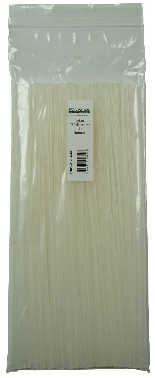 Polyvance Nylon Rod, 1/8" Diameter, 1 Lb., Natural (R06-01-04-NT)