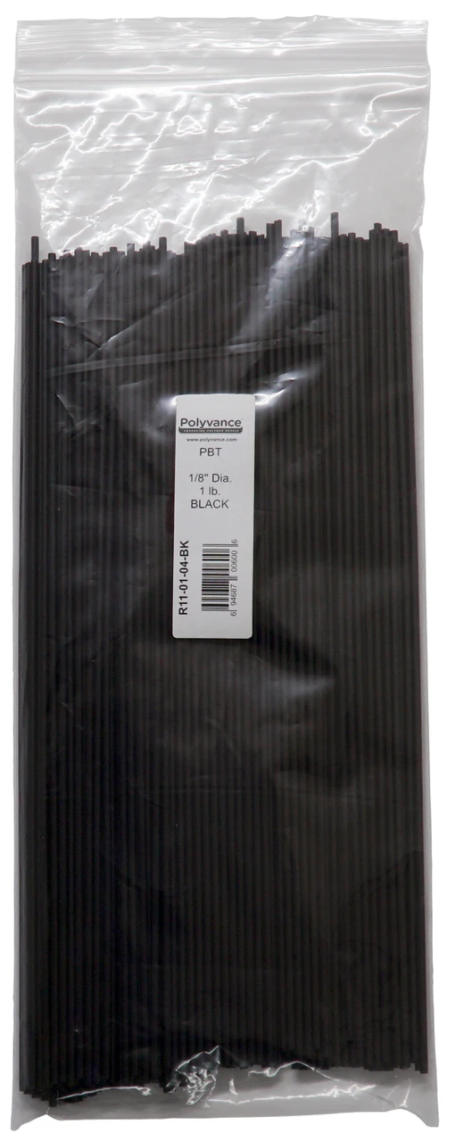 Polyvance Pbt Welding Rod, 1/8" Round, 1 Lb., Black (Approx. 174 Sticks Per Pack) (R11-01-04-BK)
