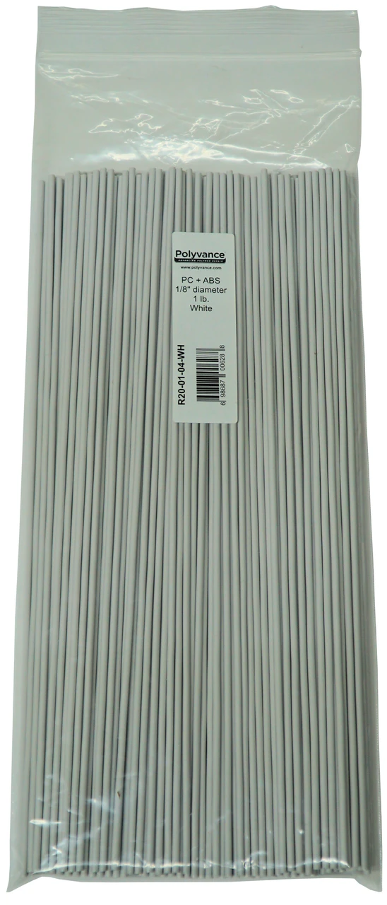 Polyvance Pc+Abs Rod, 1/8" Diameter, 1 Lb., White (R20-01-04-WH)