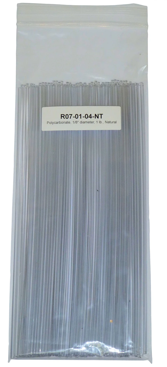 Polyvance Polycarbonate Rod, 1/8" Diameter, 1 Lb., Natural (R07-01-04-NT)