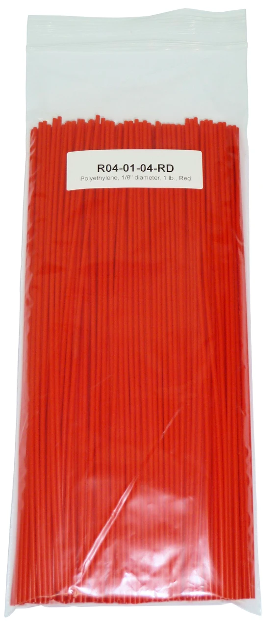 Polyvance Polyethylene Rod (Ldpe), 1/8" Diameter, 1 Lb., Red (R04-01-04-RD)
