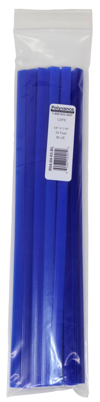 Polyvance Polyethylene Strip (Ldpe,) 3/8" X 1/16", 30 Ft., Blue (R04-04-03-BL)