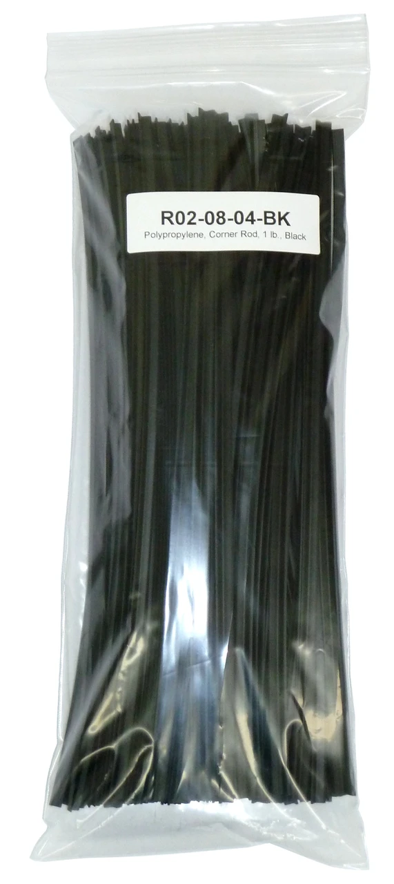 Polyvance Polypropylene Corner Rod, 1/4" X 1/4", 1 Lb, Black (R02-08-04-BK)