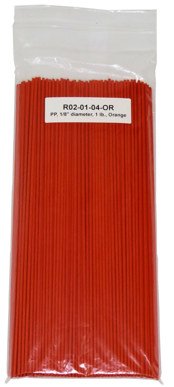 Polyvance Polypropylene Rod, 1/8" Diameter, 1 Lb., Orange (R02-01-04-OR)
