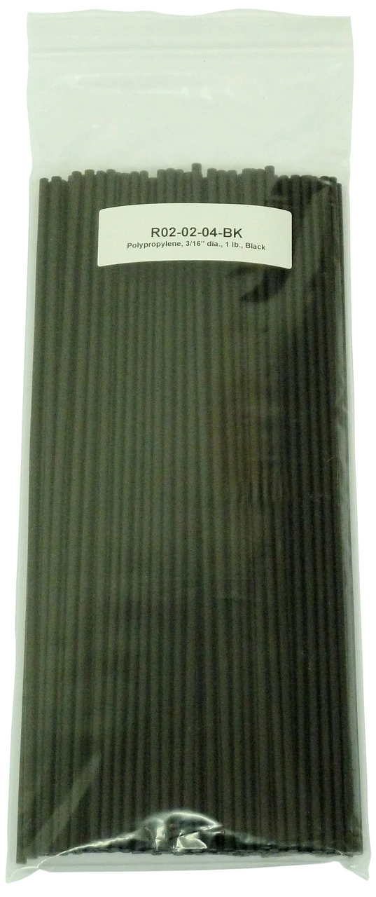 Polyvance Polypropylene Rod, 3/16" Diameter, 1 Lb., Black (R02-02-04-BK)