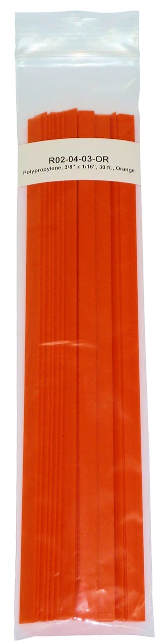 Polyvance Polypropylene Strip, 3/8" X 1/16", 30 Ft., Orange (R02-04-03-OR)