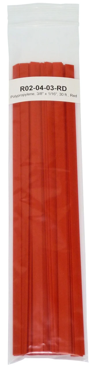 Polyvance Polypropylene Strip, 3/8" X 1/16", 30 Ft., Red (R02-04-03-RD)