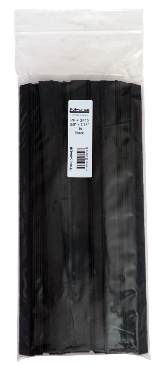 Polyvance Pp+Gf 15 Strip, 5/8" X 1/16", 1 Lb., Black (R18-05-04-BK)