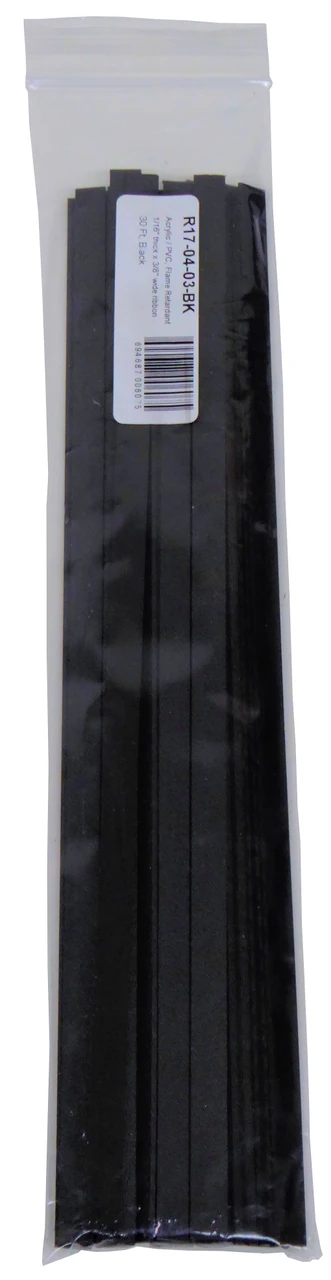 Polyvance Pvc /Acrylic 3/8" Wide Ribbon, 30 Ft, Black (R17-04-03-BK)