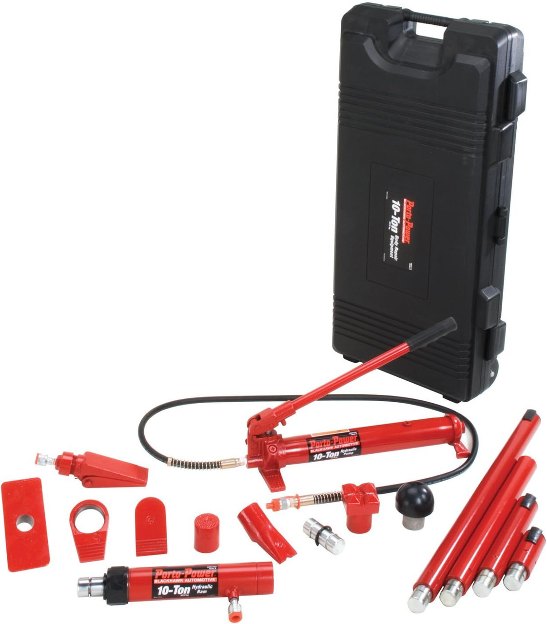 Porto-Power Hydraulic Body Repair Kit - Black/Red, 10 Ton Capacity, 19 Piece (B65115) — product image 2
