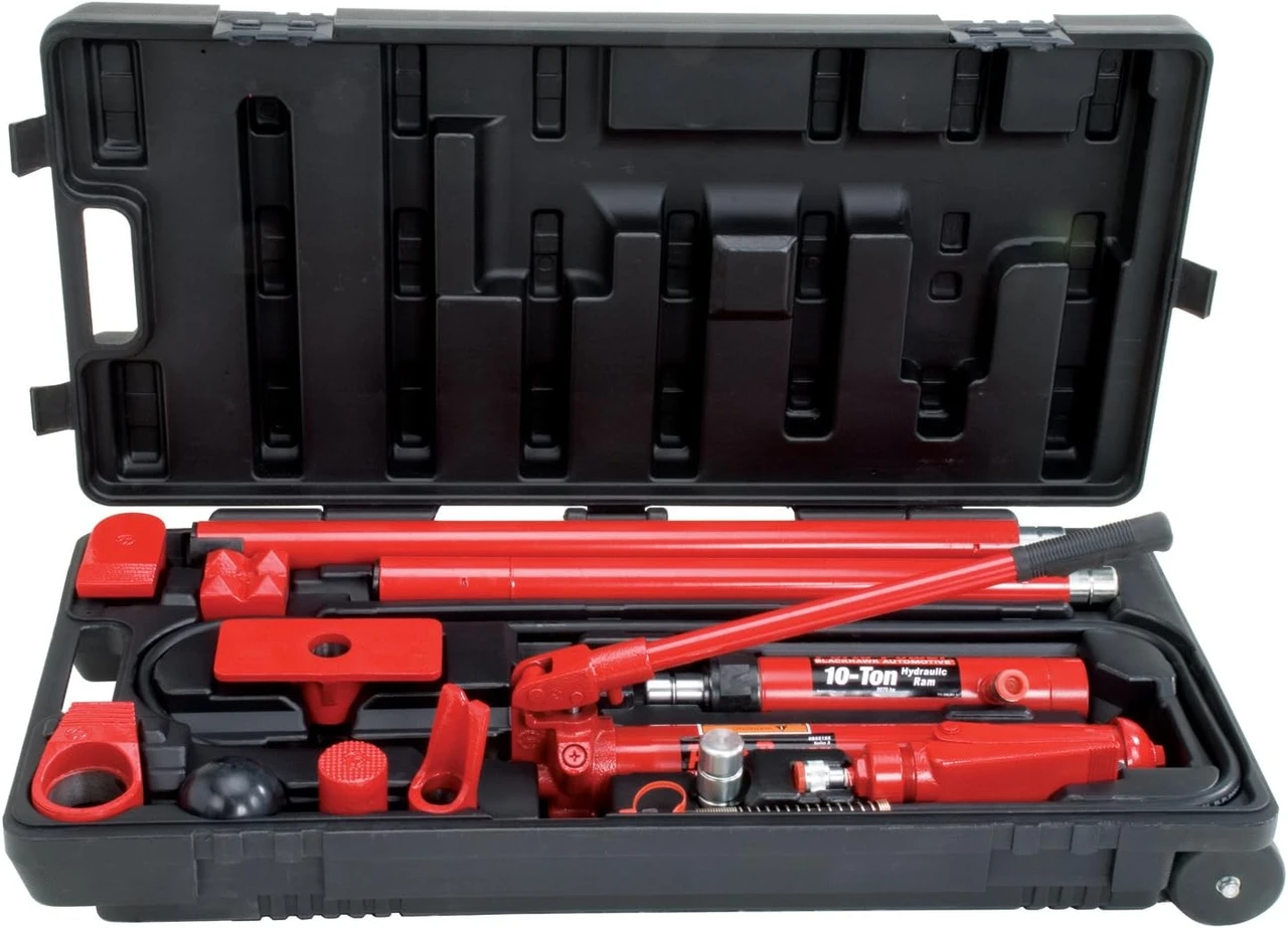 Porto-Power Hydraulic Body Repair Kit - Black/Red, 10 Ton Capacity, 19 Piece (B65115) — product image 3